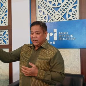 Ketua Persatuan Catur Seluruh Indonesia (Percasi) Sumatera Utara, Eddy Keleng Ate Berutu saat menyambangi studio podcast RRI Medan, Kamis (9/1/2025)